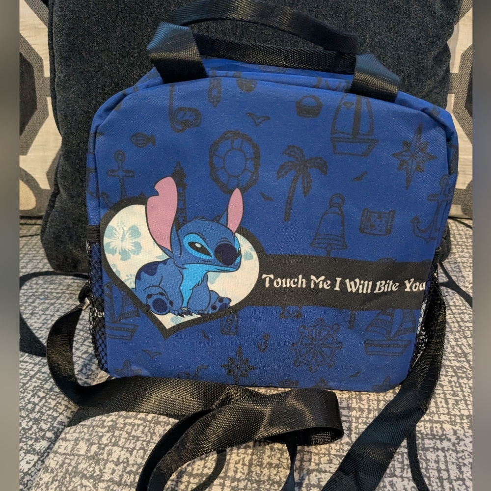 Blue Stitch Crossbody Lunch Bag